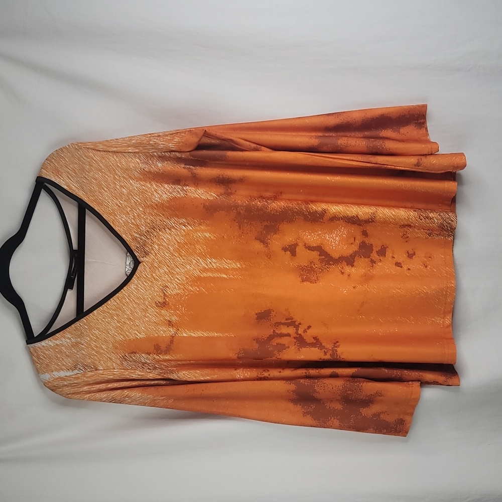 Sakurafina orange long sleeve tunic top sz XL NWT